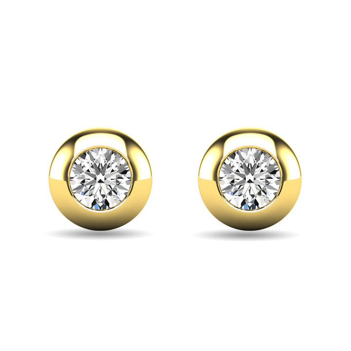 Diamond 1/10 Ct.tw Bezel Set Earrings in 10K Yellow Gold