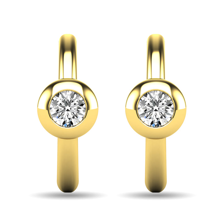 Diamond 1/10 Ct.tw Bezel Set Earrings in 10K Yellow Gold