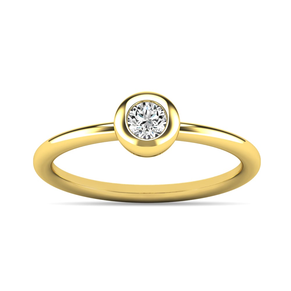 Diamond 1/10 Ct.tw Bezel Set Ring in 10K Yellow Gold