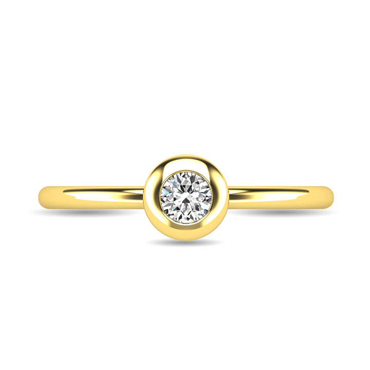 Diamond 1/10 Ct.tw Bezel Set Ring in 10K Yellow Gold