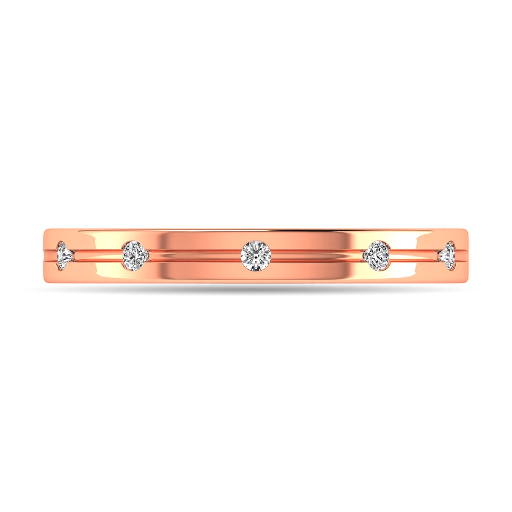 Diamond 1/20 Ct.tw Rount Cut Band in 14K Rose Gold