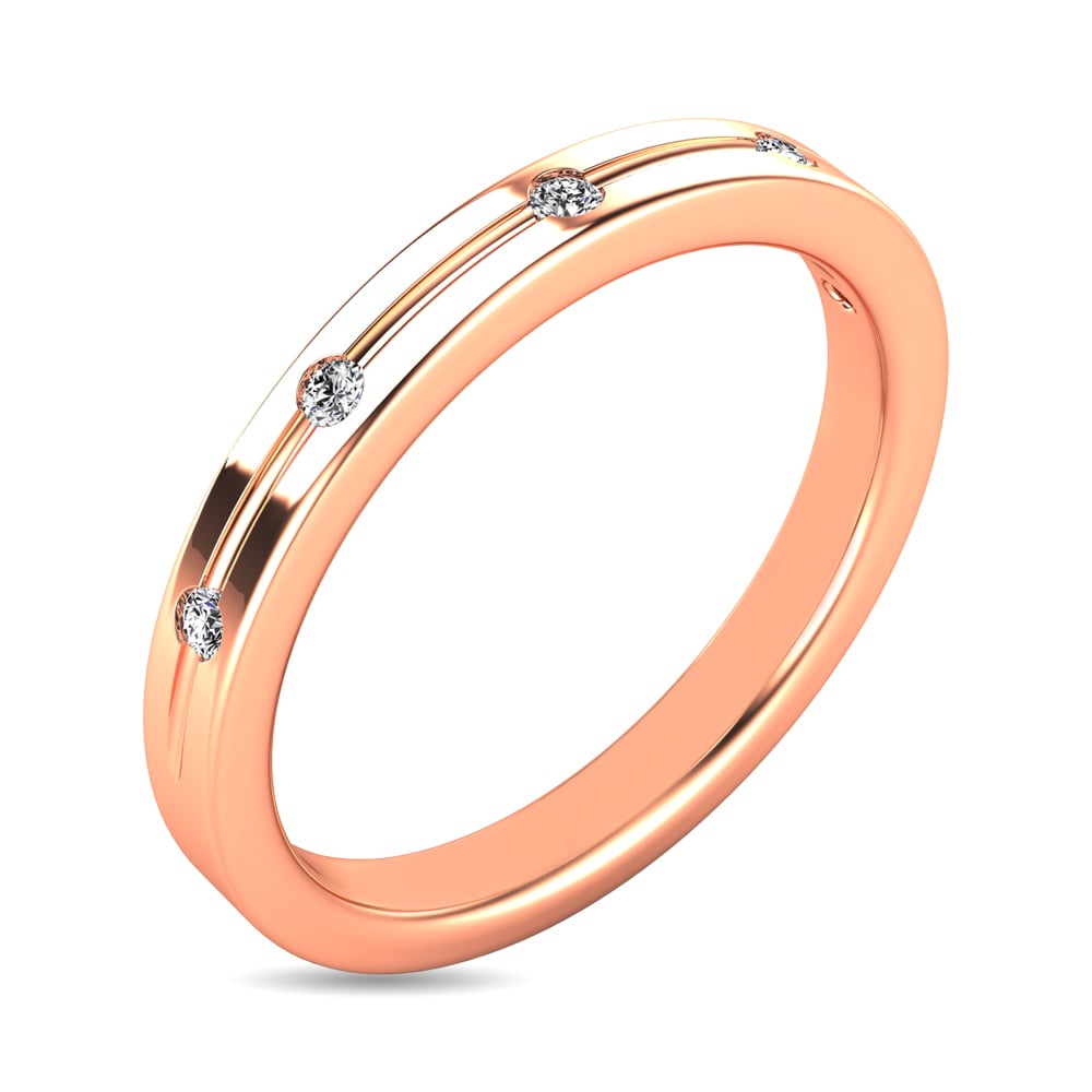 Diamond 1/20 Ct.tw Rount Cut Band in 14K Rose Gold