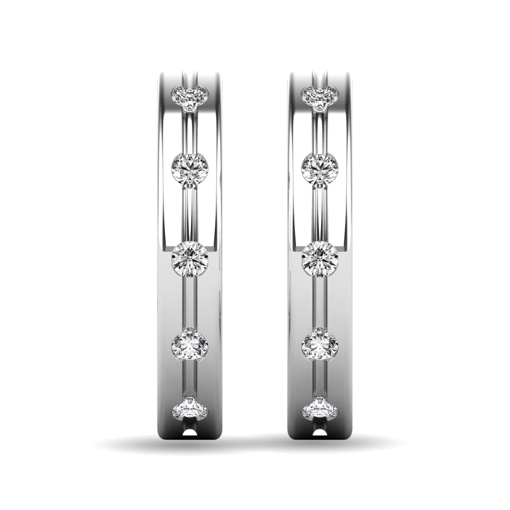 Diamond 1/6 Ct.tw Rount Cut Earrings in 14K White Gold