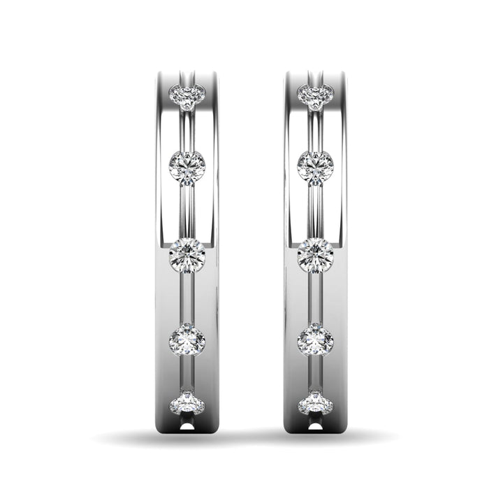 Diamond 1/6 Ct.tw Rount Cut Earrings in 14K White Gold