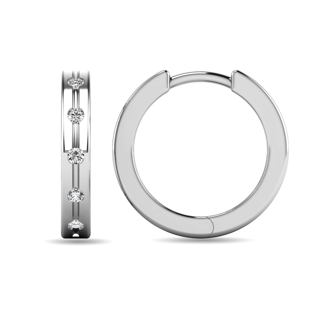 Diamond 1/6 Ct.tw Rount Cut Earrings in 14K White Gold