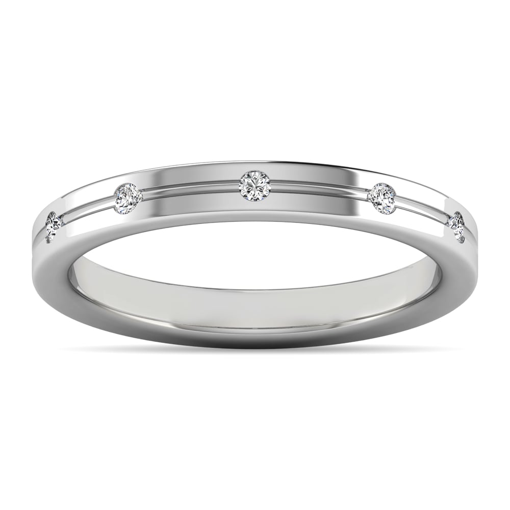 Diamond 1/6 Ct.tw Rount Cut Band in 14K White Gold