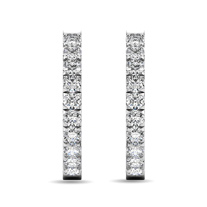 Diamond 5/8 Ct.tw Hoop Earrings in 10K White Gold