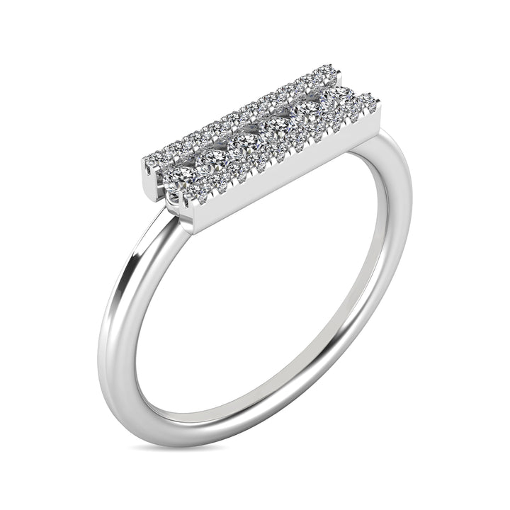 Diamond 1/4 Ct.tw Bar Ring in 14K White Gold
