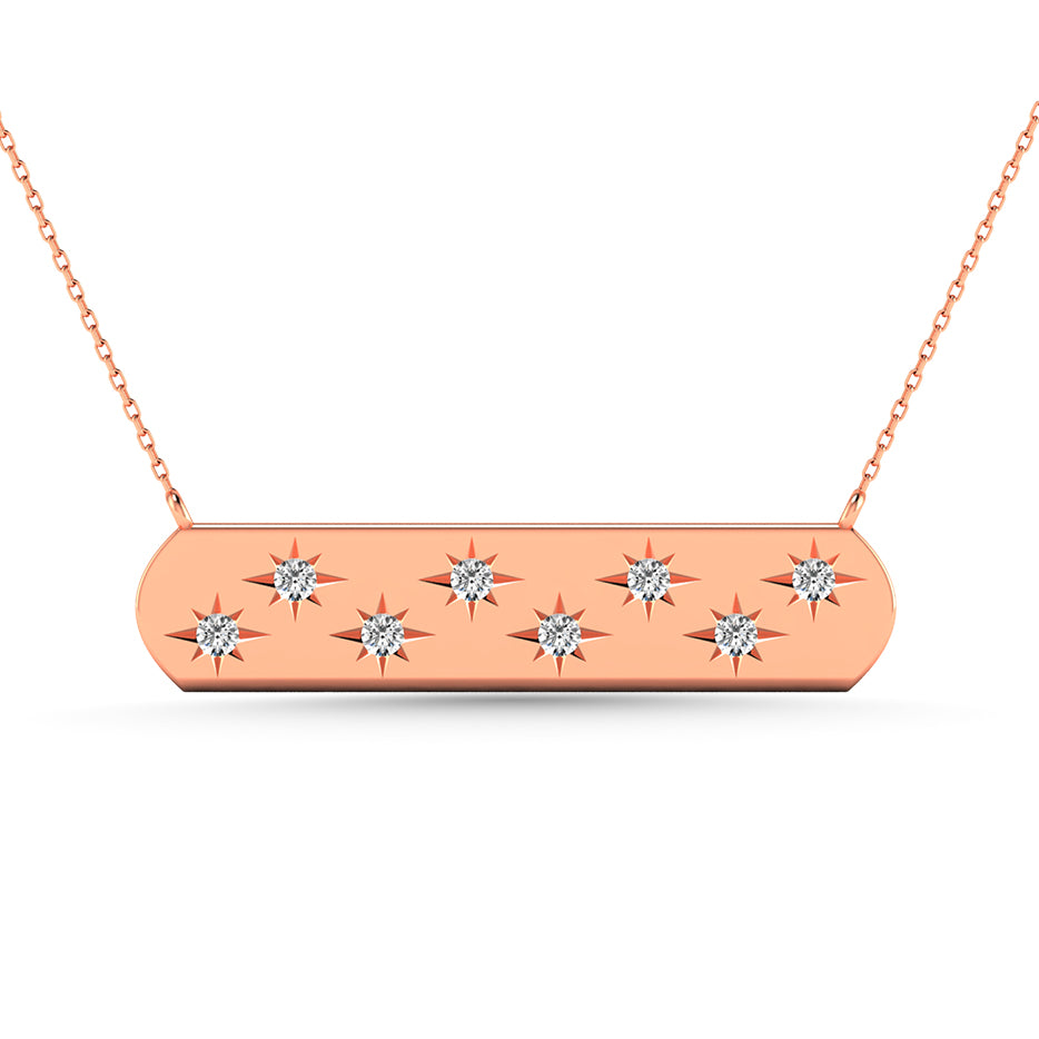 Diamond 1/8 Ct.Tw. Bar Necklace in 14K Rose Gold