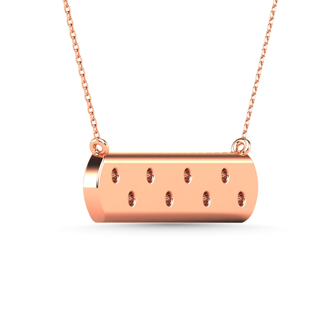 Diamond 1/8 Ct.Tw. Bar Necklace in 14K Rose Gold