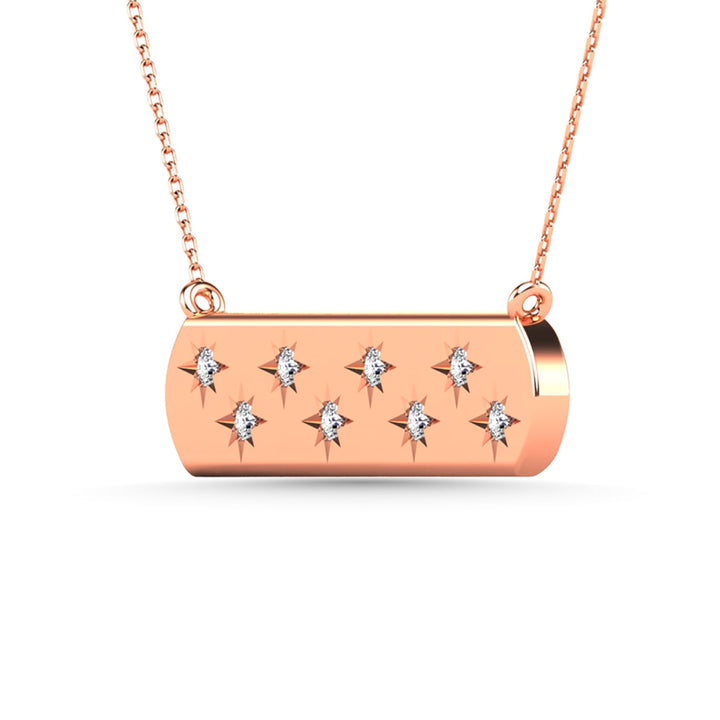 Diamond 1/8 Ct.Tw. Bar Necklace in 14K Rose Gold