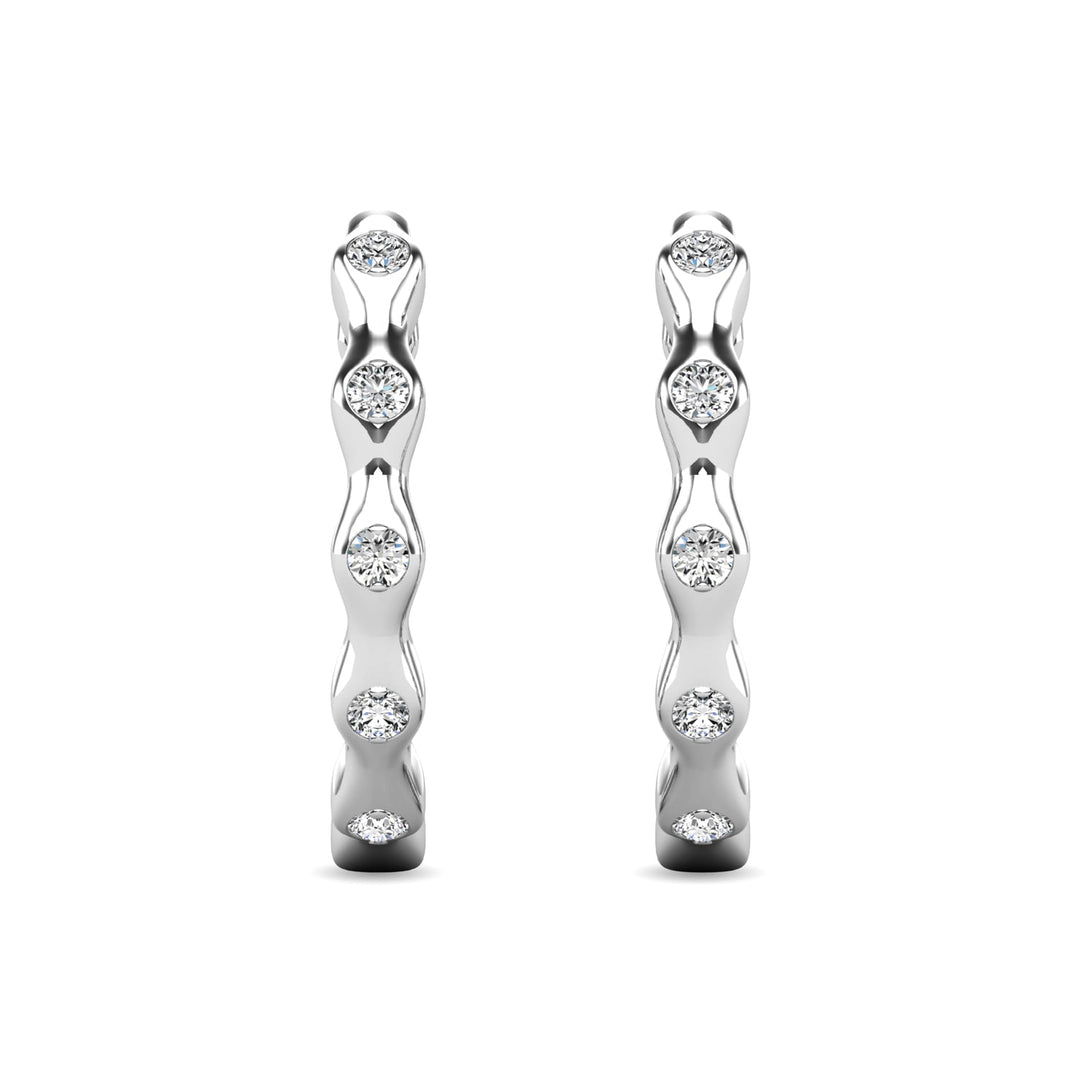 Diamond 1/10 Ct.tw Hoop Earrings in 10K White Gold