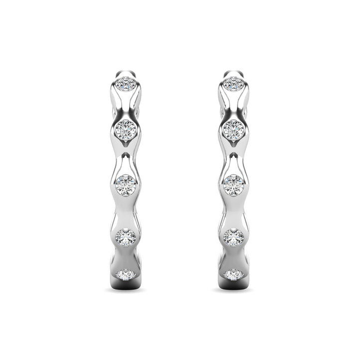 Diamond 1/10 Ct.tw Hoop Earrings in 10K White Gold