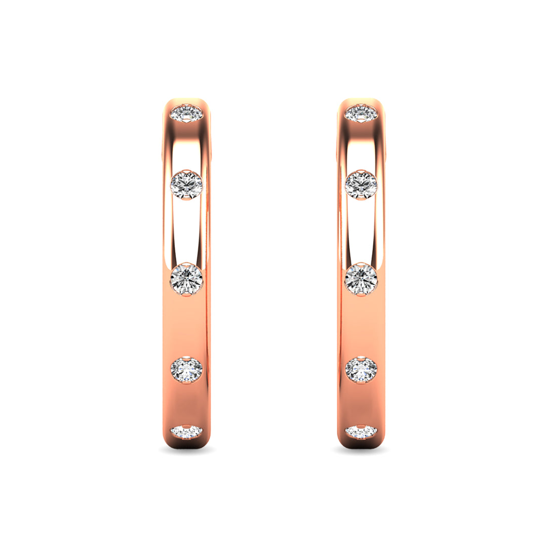 Diamond 1/10 Ct.tw Hoop Earrings in 10K Rose Gold