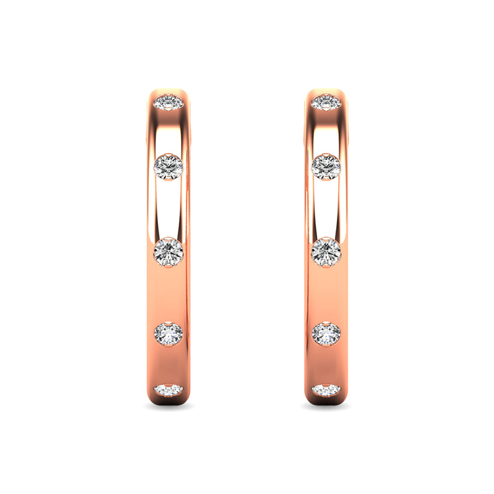 Diamond 1/10 Ct.tw Hoop Earrings in 10K Rose Gold