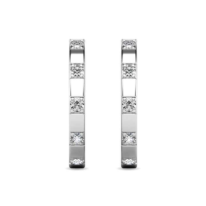 Diamond 1/10 Ct.tw Hoop Earrings in 10K White Gold