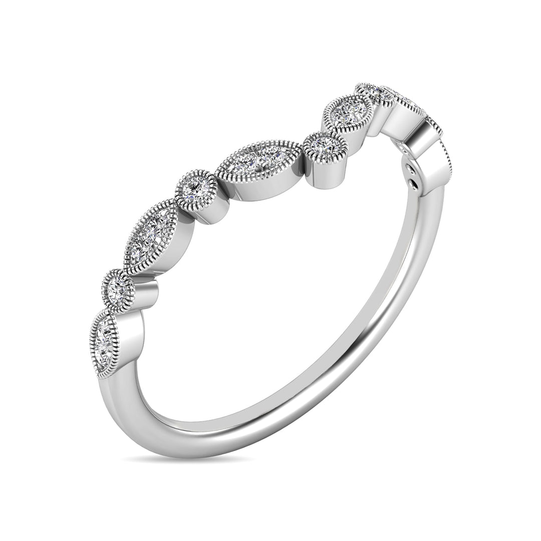 Diamond 1/10 Ct.tw Anniversary Band in 10K White Gold