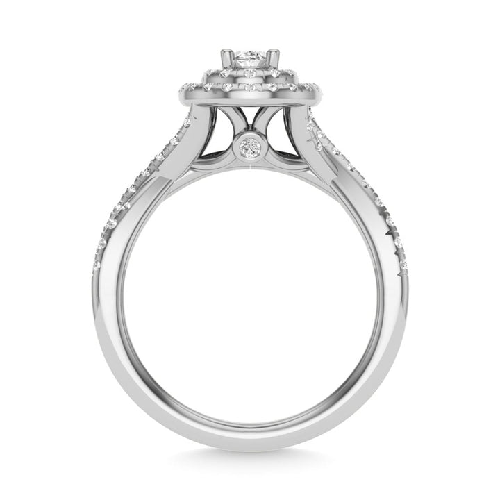 Diamond 1 Ct.Tw. Oval Cut Bridal Ring in 14K White Gold