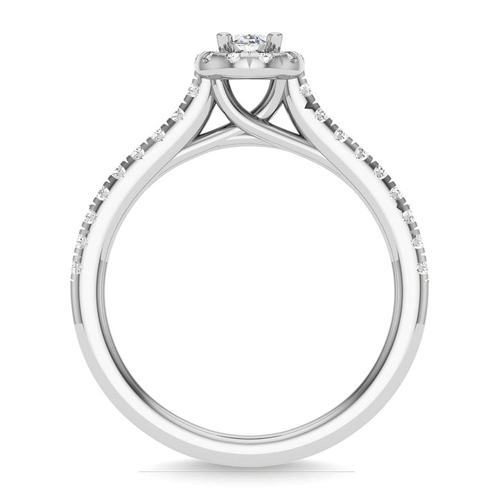 Diamond 3/4 Ct.Tw. Oval Cut Bridal Ring in 14K White Gold
