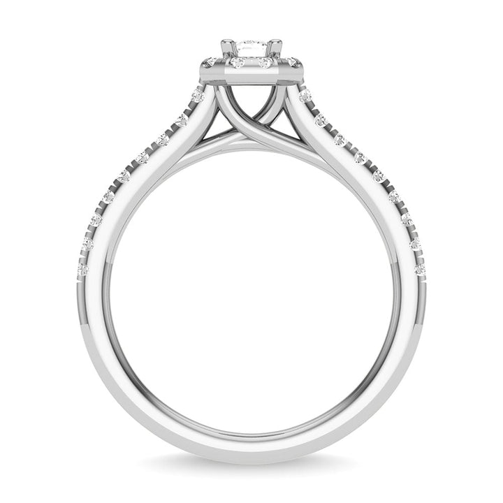 Diamond 3/4 Ct.Tw. Round Cut Bridal Ring in 14K White Gold