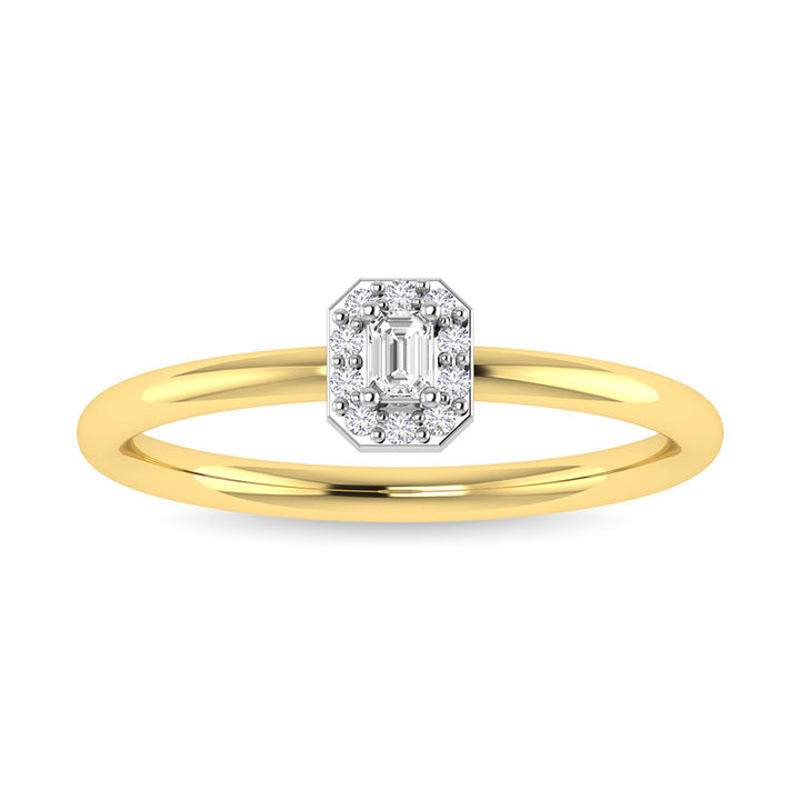 Diamond 1/6 Ct.Tw. Emerald Cut Promise Ring in 14K Two Tone Gold