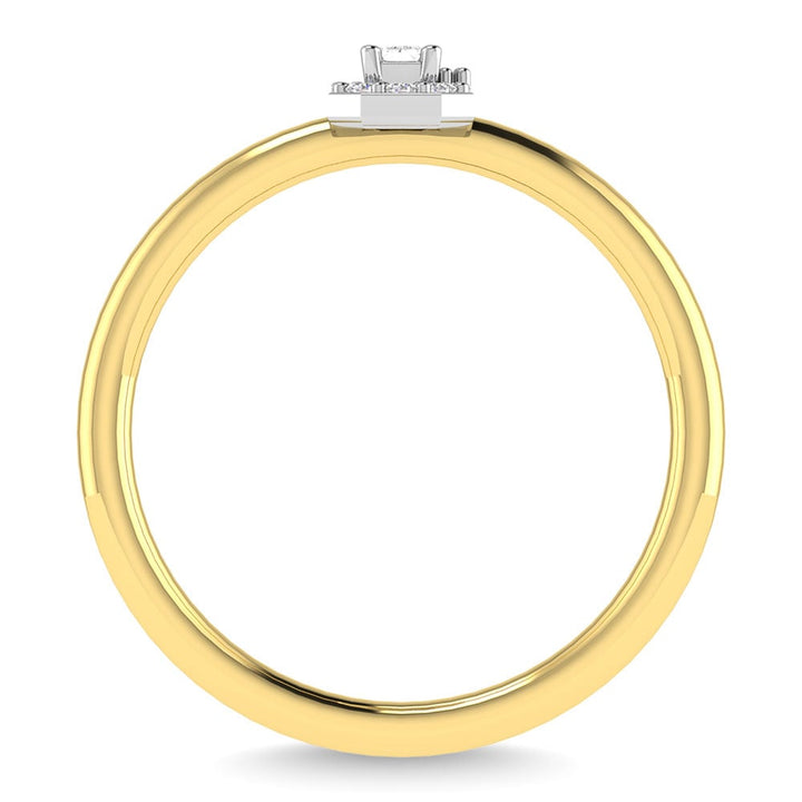 Diamond 1/6 Ct.Tw. Emerald Cut Promise Ring in 14K Two Tone Gold