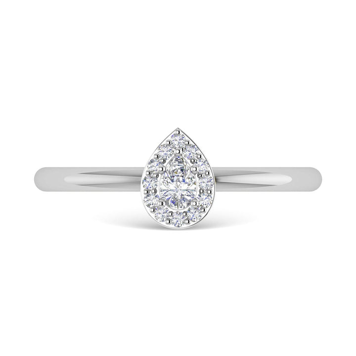 Diamond 1/6 Ct.Tw. Pear Cut Promise Ring in 14K White Gold
