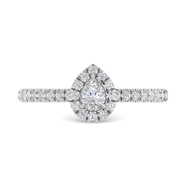 Diamond 3/4 Ct.Tw. Pear Cut Engagement Ring in 14K White Gold