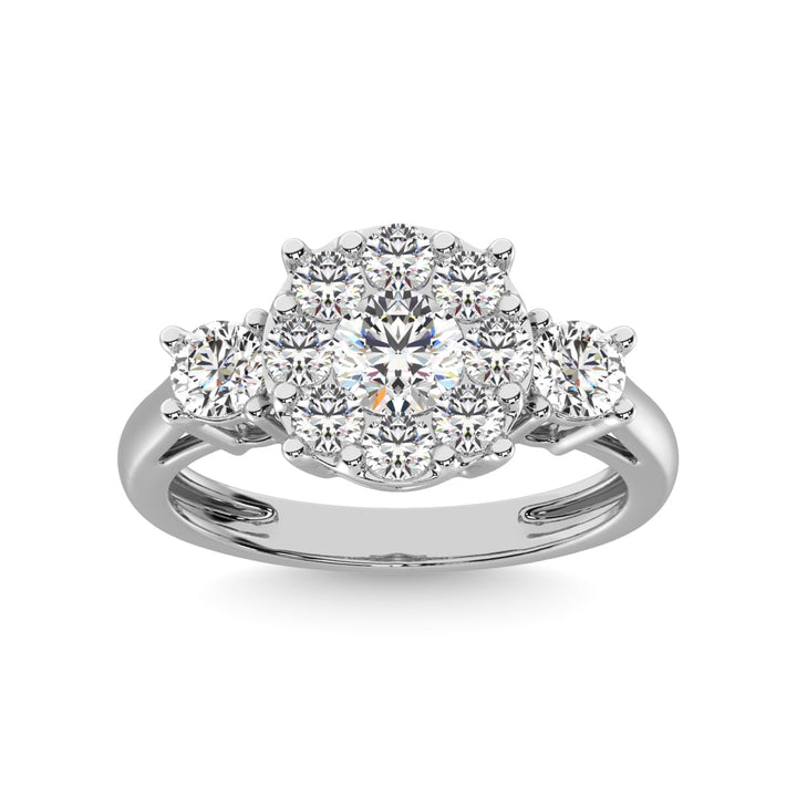 Diamond 2 Ct.tw Heart Three Stone Ring in 14K White Gold