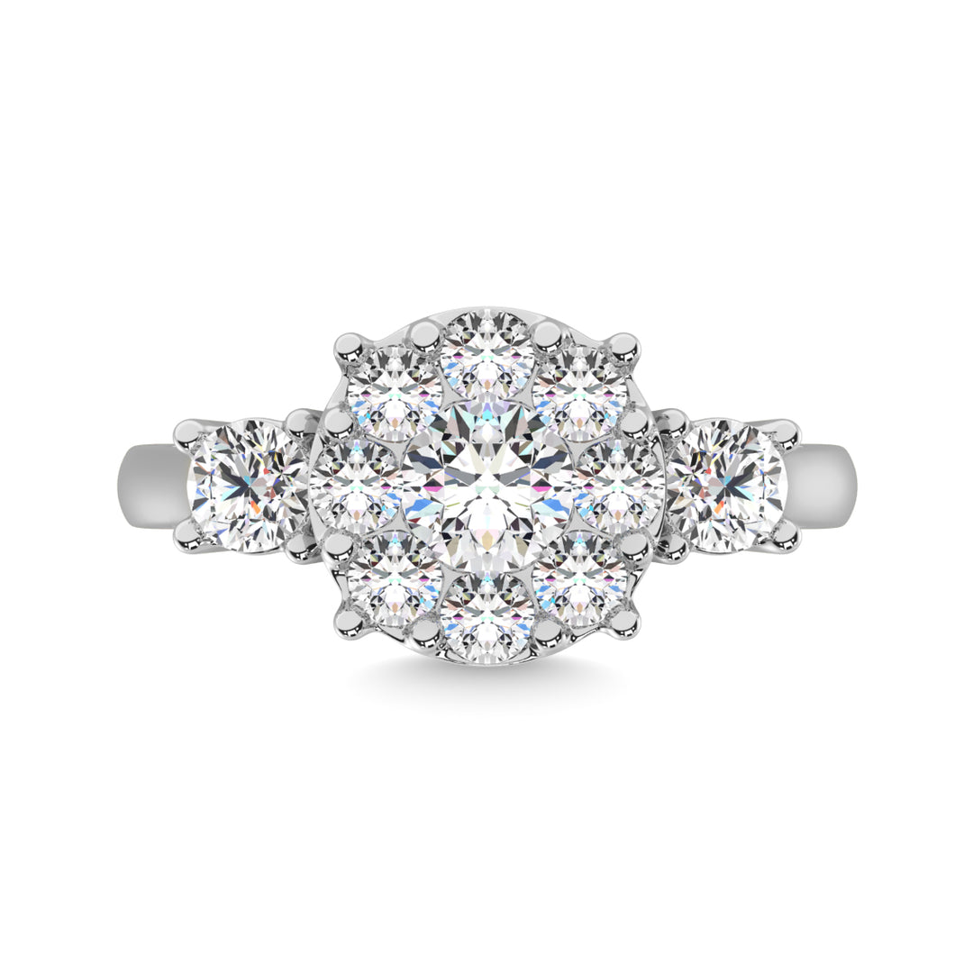 Diamond 2 ct tw Heart Three Stone Ring in 14K White Gold