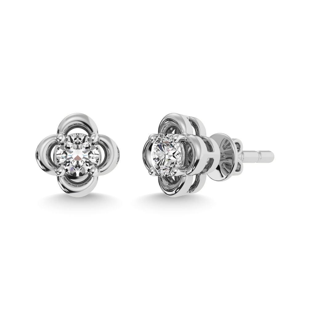 Diamond 1/2 ct tw Solitaire Dimond Stud Earrings in 14K White Gold