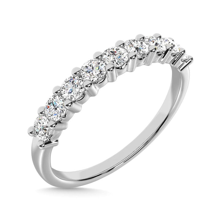 Diamond 1 Ct.tw Round Cut One Row Ring in 14K White Gold