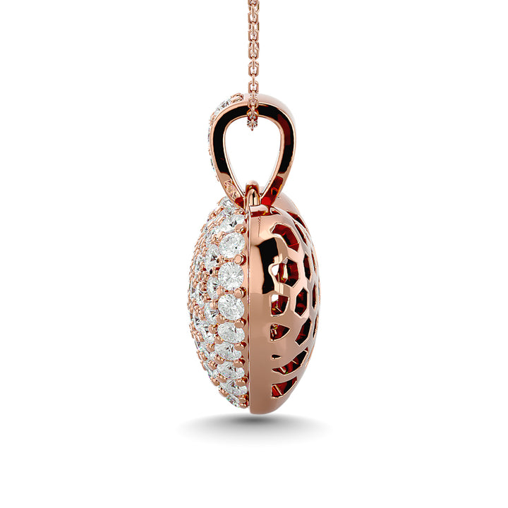 Diamond 1 1/2 Ct.tw Heart Pendant in 10K Pink Gold