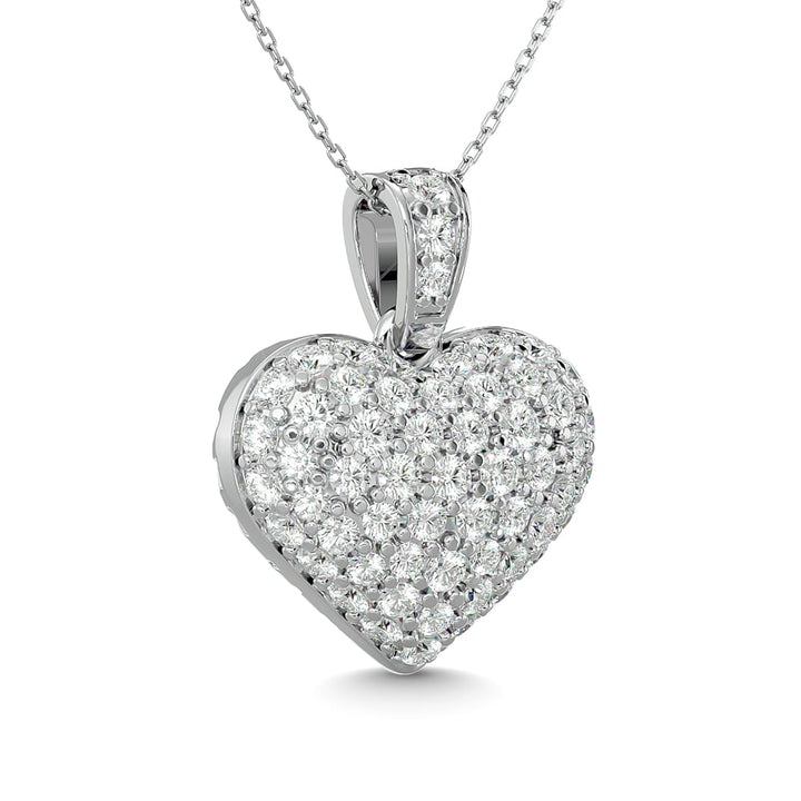 Diamond 1 1/2 Ct.tw Heart Pendant in 10K White Gold