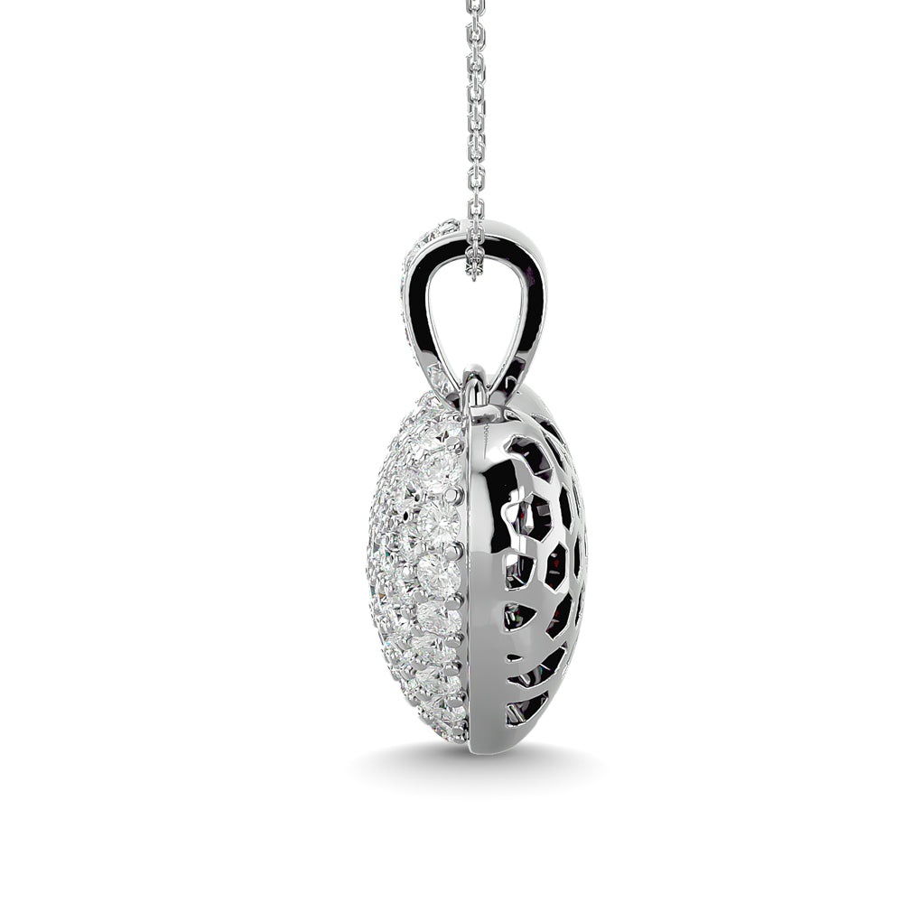 Diamond 1 1/2 Ct.tw Heart Pendant in 10K White Gold