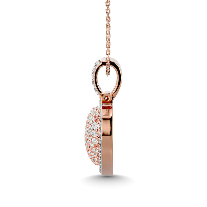 Diamond 1 1/2 Ct.tw Heart Pendant in 10K Pink Gold With White Gold Touch