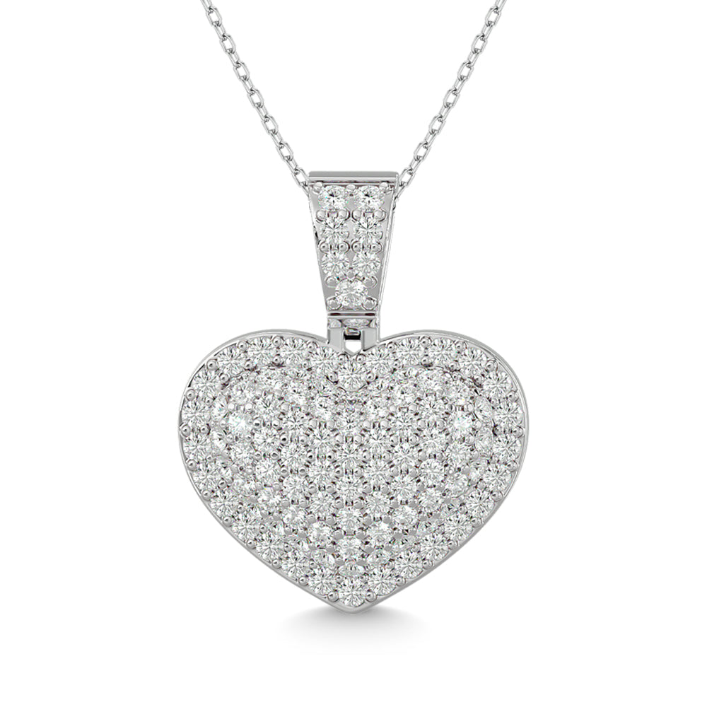 Diamond 1 1/2 Ct.tw Heart Pendant in 10K White Gold