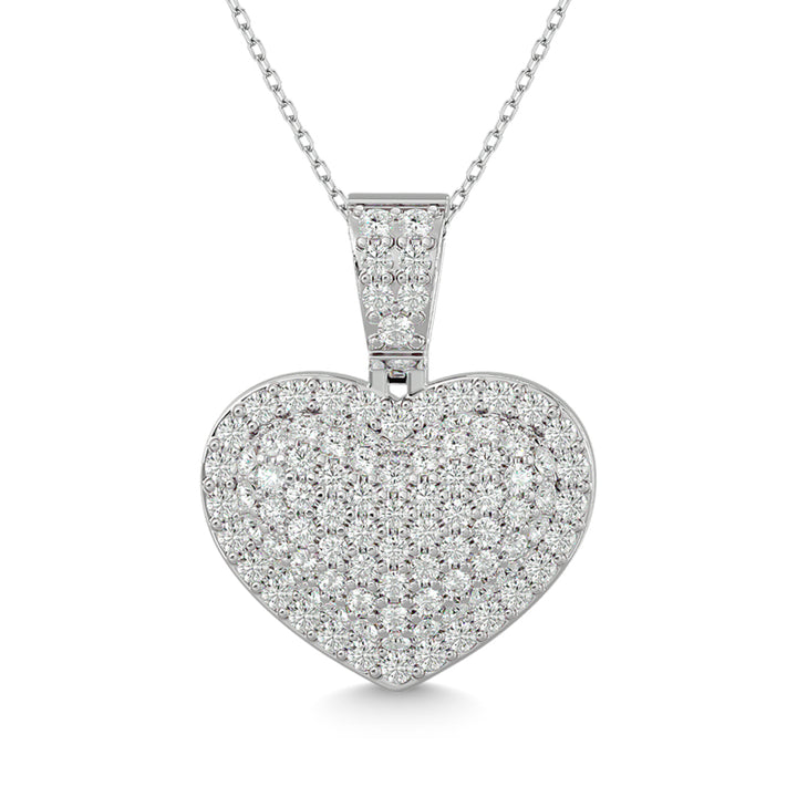 Diamond 1 1/2 Ct.tw Heart Pendant in 10K White Gold