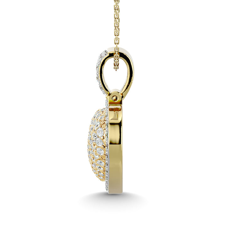 Diamond 1 1/2 Ct.tw Heart Pendant in 10K Yellow Gold With White Gold Touch