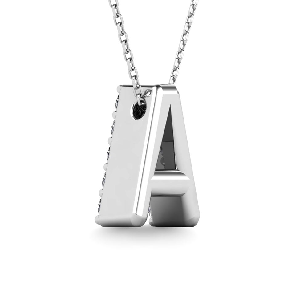 Diamond 1/8 Ct.Tw. Letter A Pendant in 14K White Gold