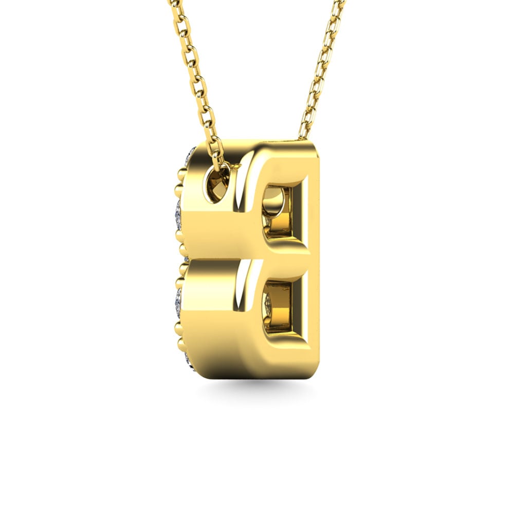 Diamond 1/8 Ct.Tw. Letter B Pendant in 14K Yellow Gold