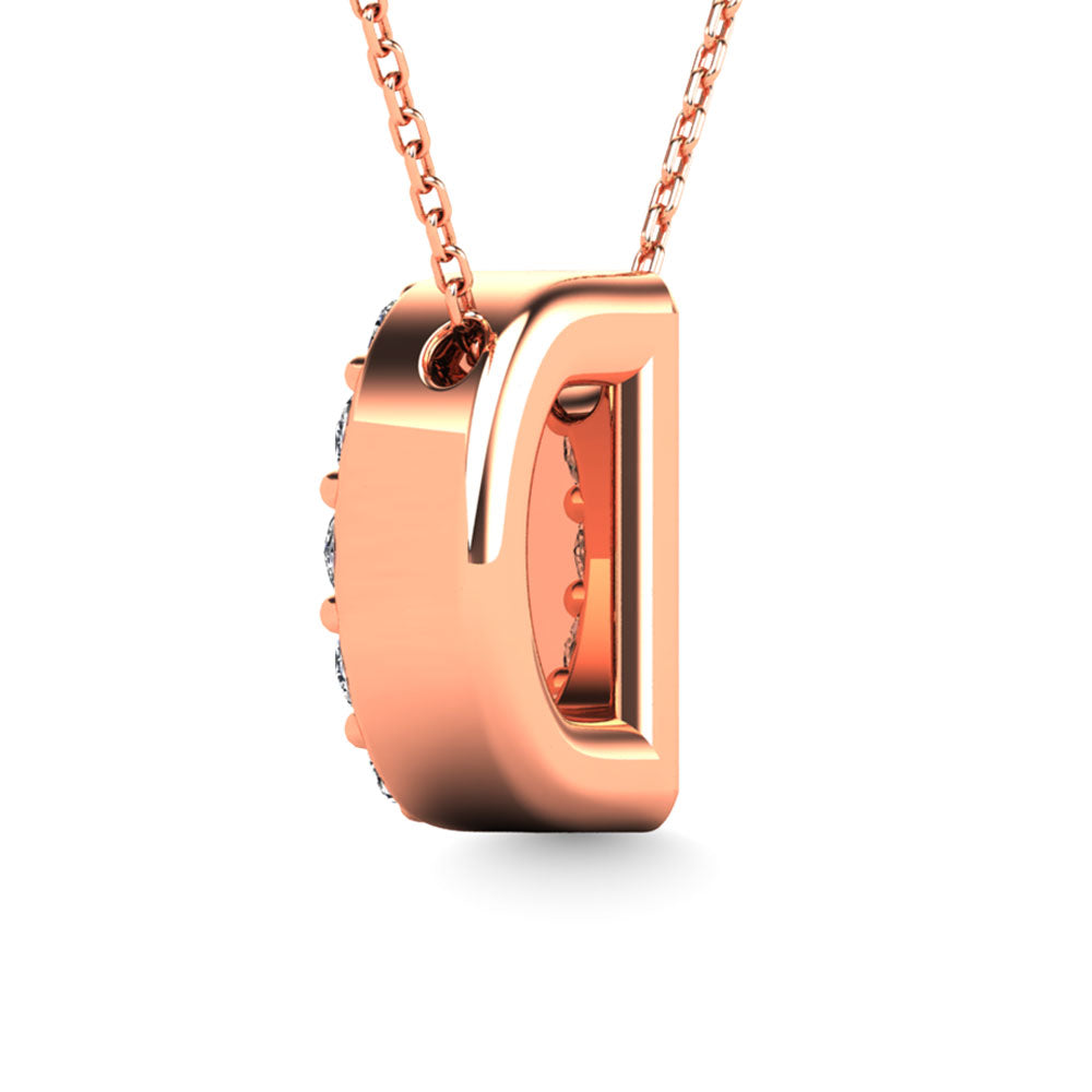 Diamond 1/8 Ct.Tw. Letter D Pendant in 14K Rose Gold