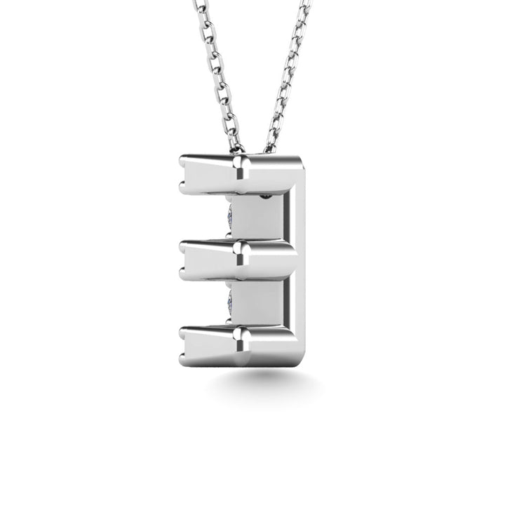Diamond 1/10 Ct.Tw. Letter E Pendant in 14K White Gold