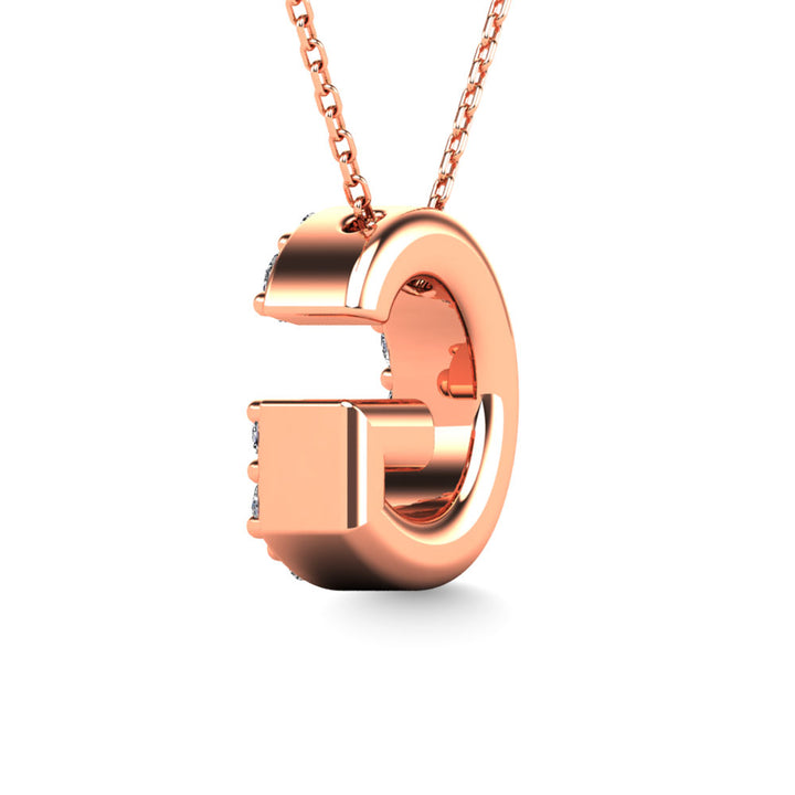 Diamond 1/8 Ct.Tw. Letter G Pendant in 14K Rose Gold