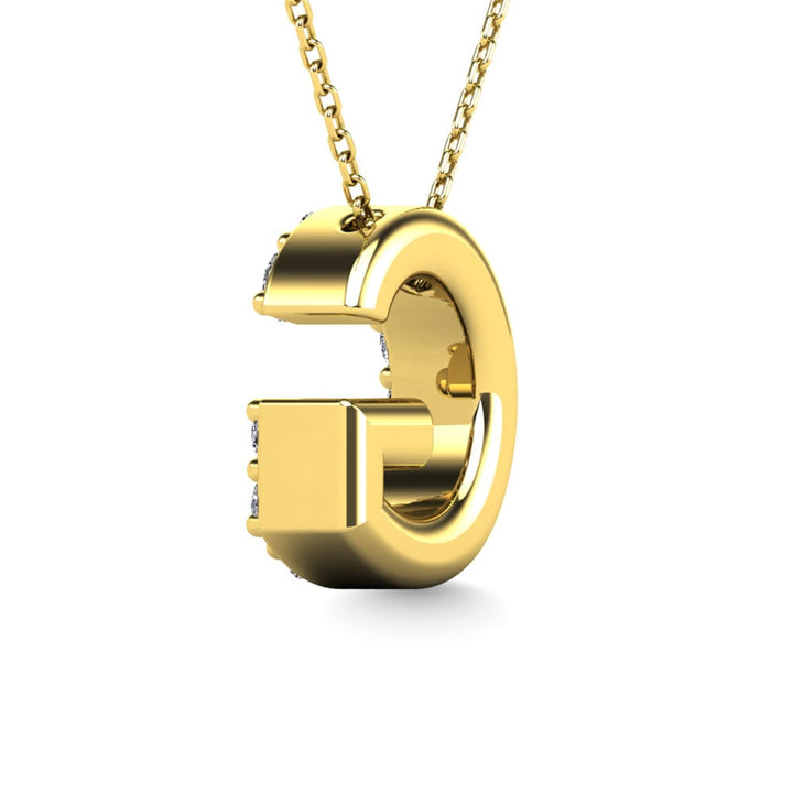 Diamond 1/8 Ct.Tw. Letter G Pendant in 14K Yellow Gold