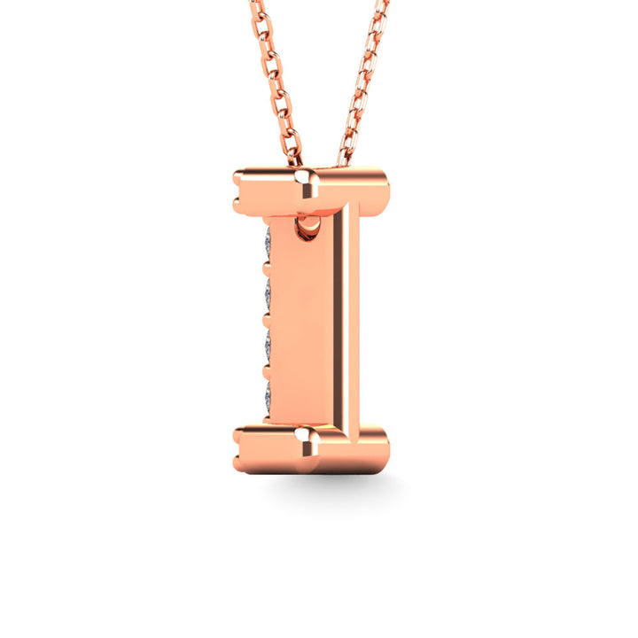 Diamond 1/10 Ct.Tw. Letter I Pendant in 14K Rose Gold