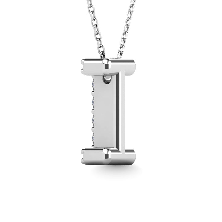 Diamond 1/10 Ct.Tw. Letter I Pendant in 14K White Gold
