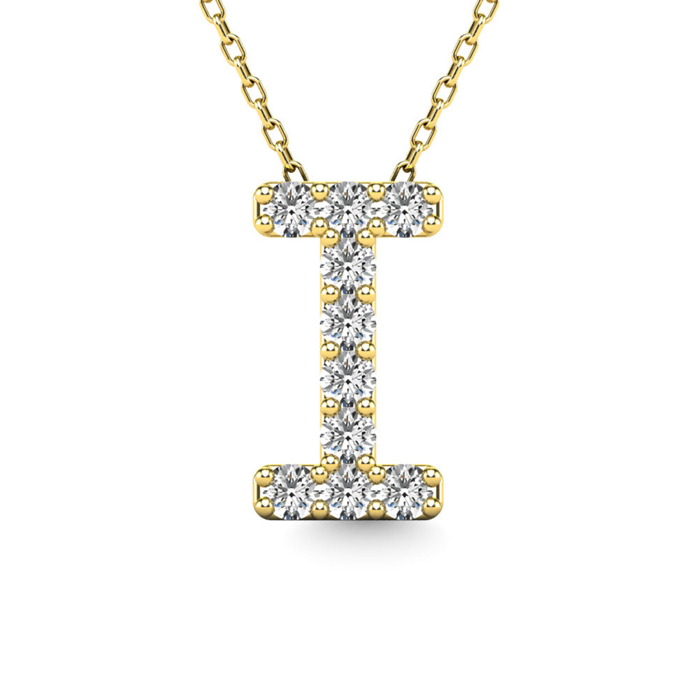 Diamond 1/10 Ct.Tw. Letter I Pendant in 14K Yellow Gold