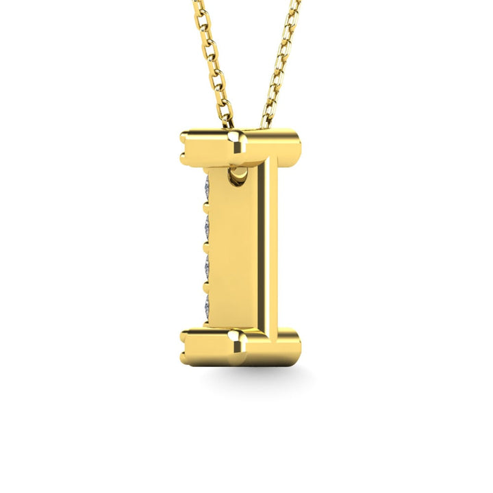Diamond 1/10 Ct.Tw. Letter I Pendant in 14K Yellow Gold