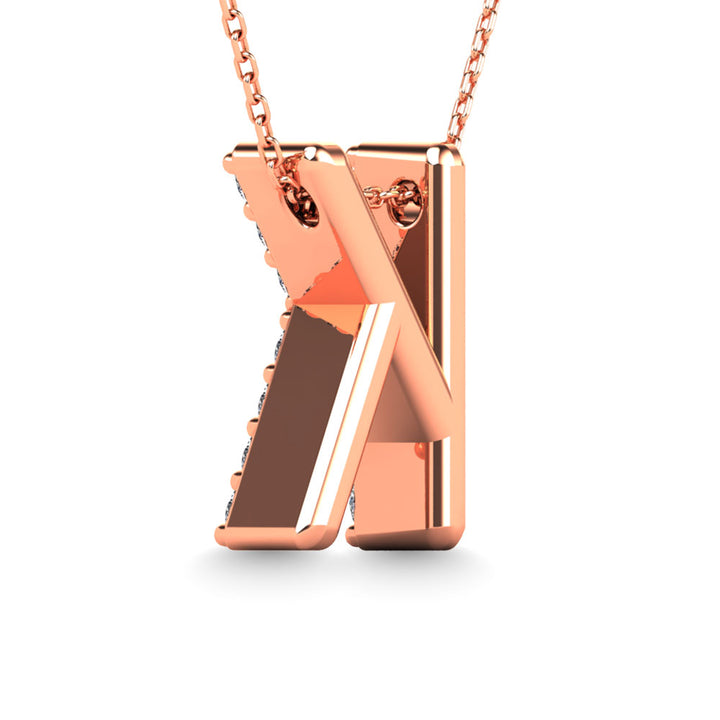 Diamond 1/8 Ct.Tw. Letter K Pendant in 14K Rose Gold